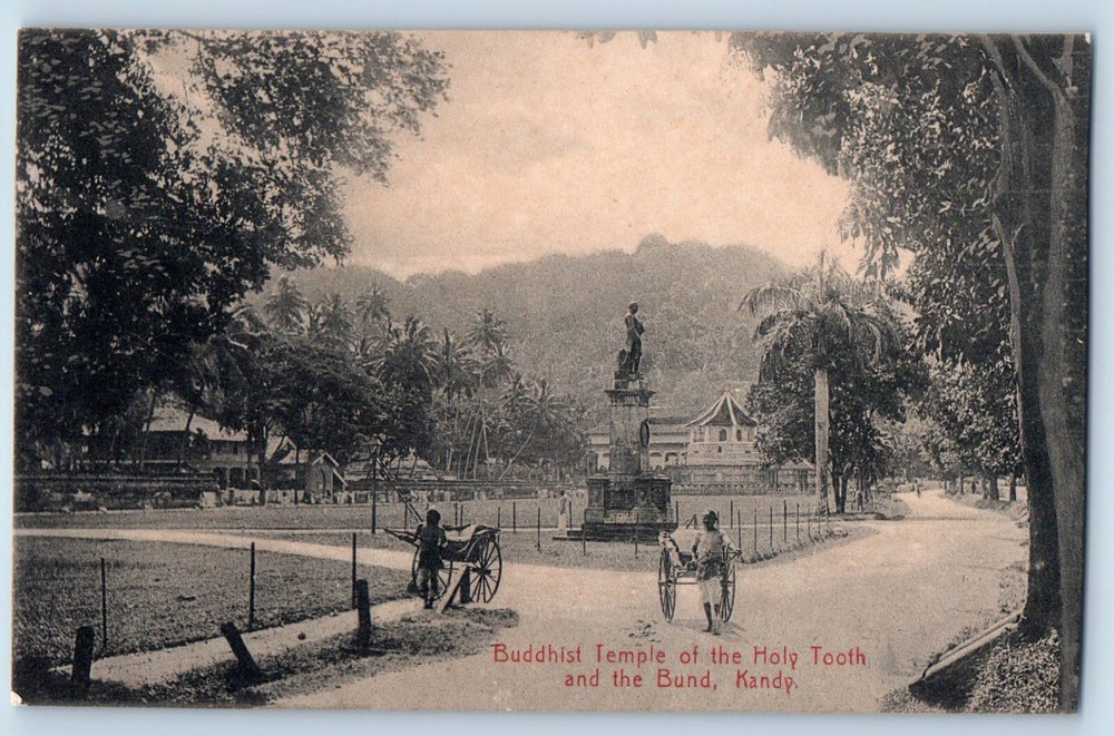 Sri Lanka Postcard Buddhist Temple of Holy Tooth and the Bund Kandy c1910