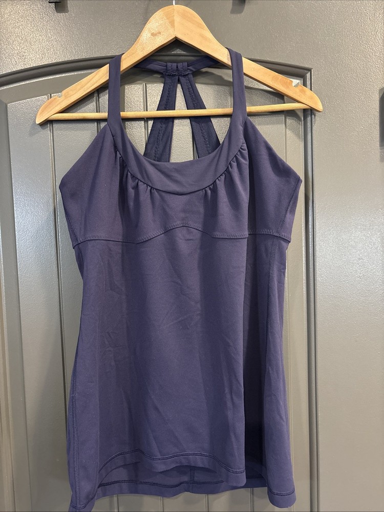 Lululemon Scoop Me Up Tank Top Strappy Back Purple Bra Shelf 6