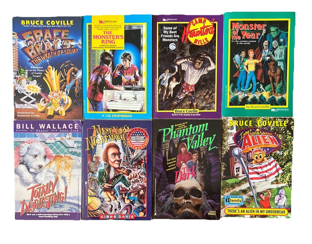 VINTAGE Bruce Coville 8 BOOK LOT SET And More Minstrel, Monsters Space Alien