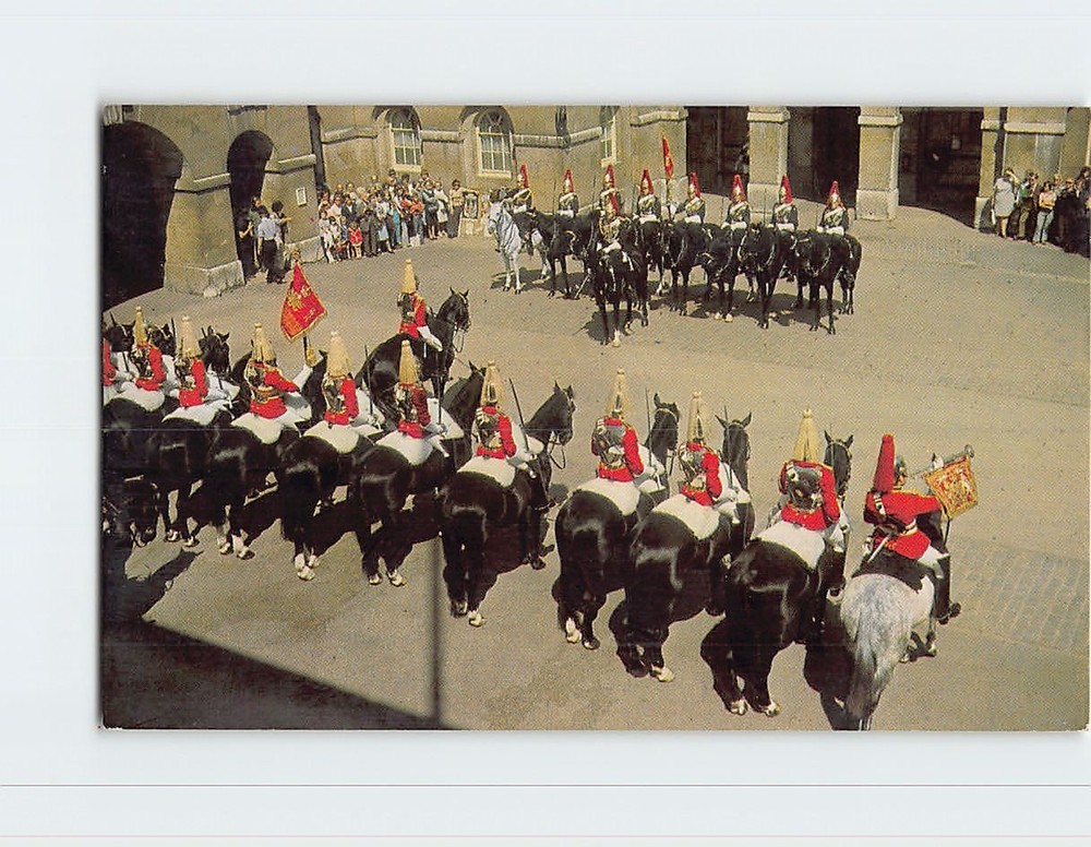 Postcard Changing the Guard at Whitehall London England