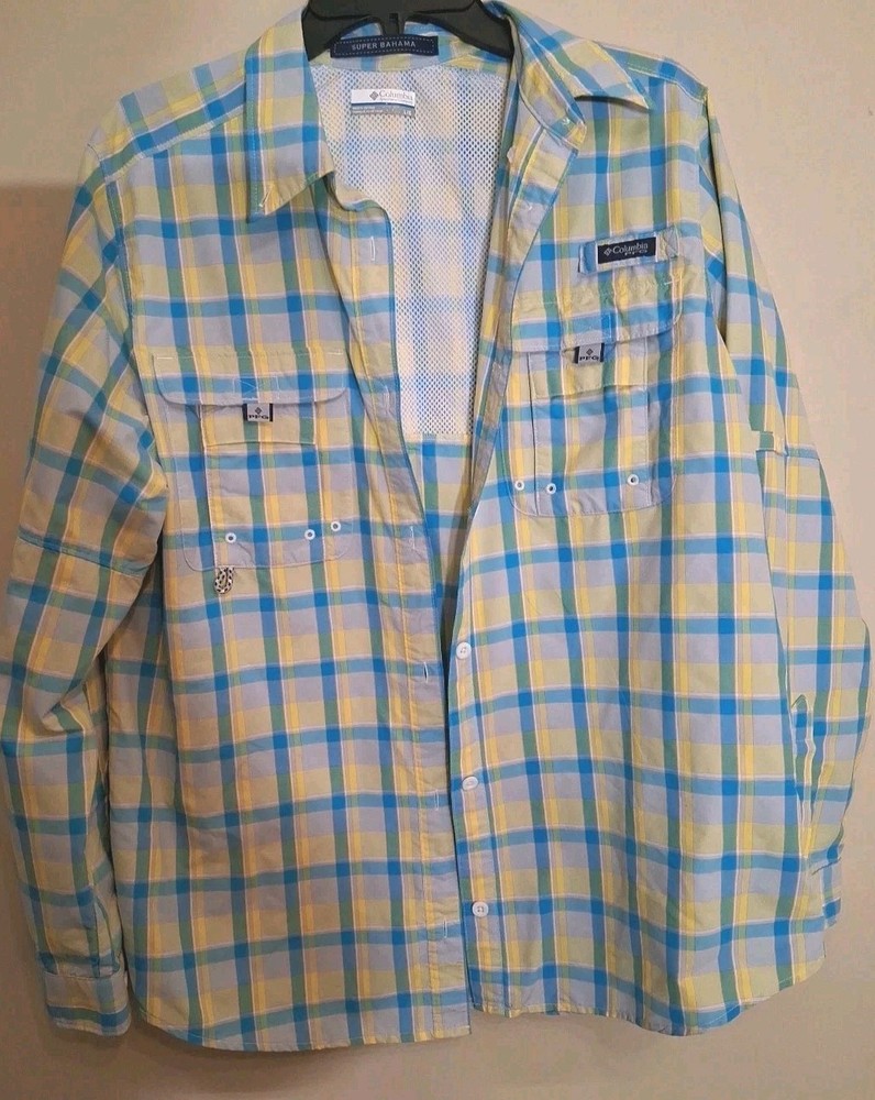 Columbia Men's Large Vintage Plaid Multicolor Long Sleeve Button Down Shirt