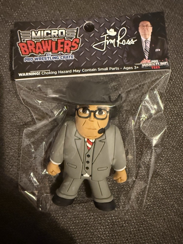 Jim Ross Micro Brawlers By Pro Wrestling Crate New In Bag WWF WWE AEW WCW
