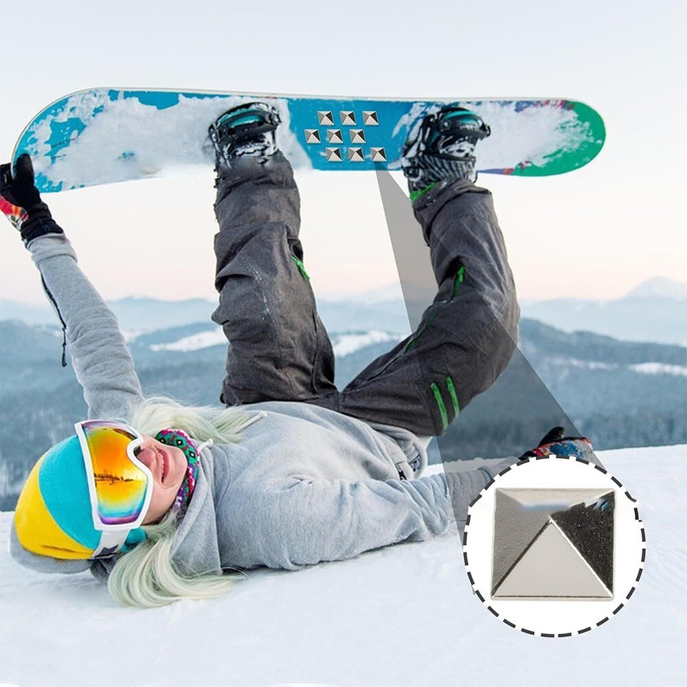 Stay Safe on the Slopes with Our 18pc Non Slip Pyramid Studs Snowboard Mat Set