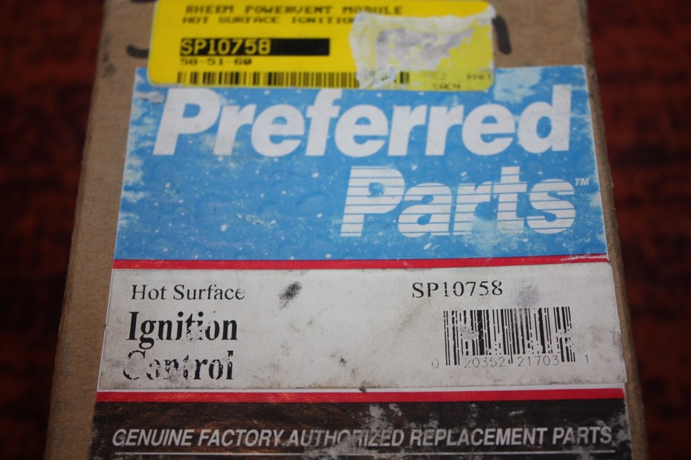 SP10758 Rheem Robertshaw water heater ignition control module hot surface hsi