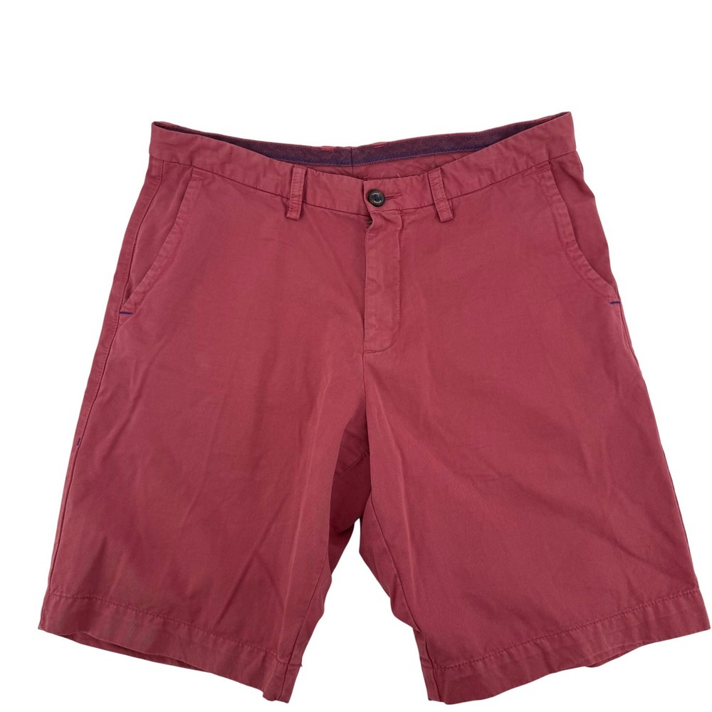 Tommy Bahama Boracay Mens Size 33 Red Pima Cotton Modal Chino Shorts Flat Front