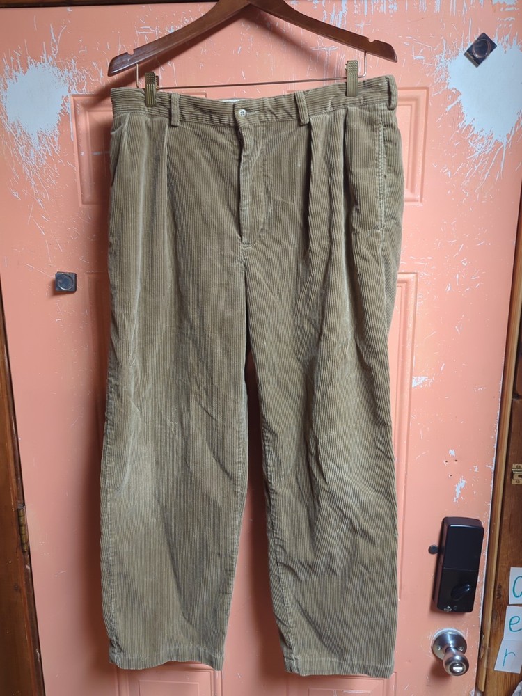 Vintage Polo Ralph Lauren Corduroy Pants Trousers Chino Wide Leg 34x30