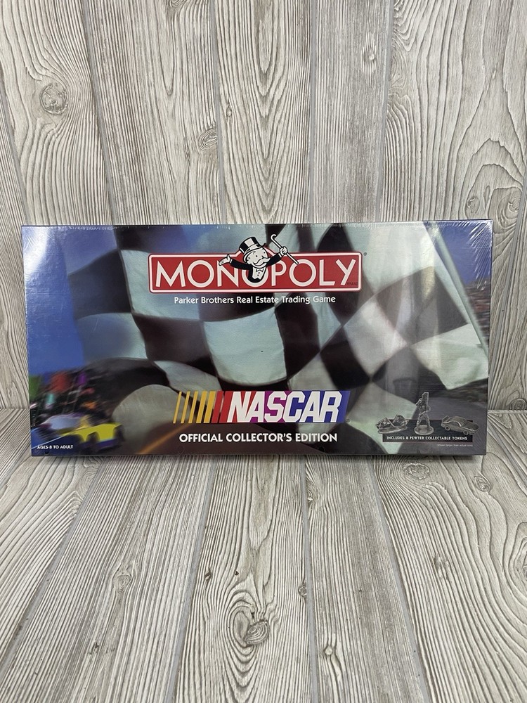 Monopoly NASCAR Edition Board Game New Sealed w/ 8 Pewter Tokens