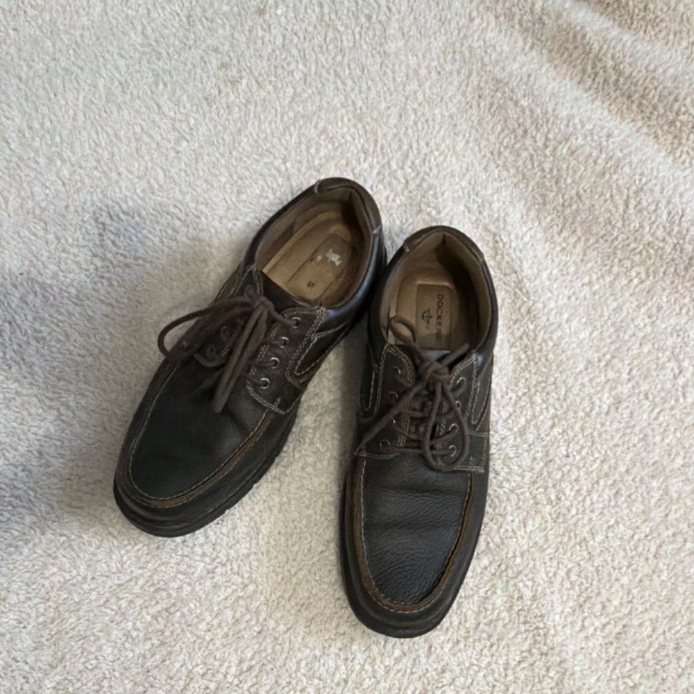 Dockers Men's Brown Leather Lace-Up Loafer Casual Shoes Size 8