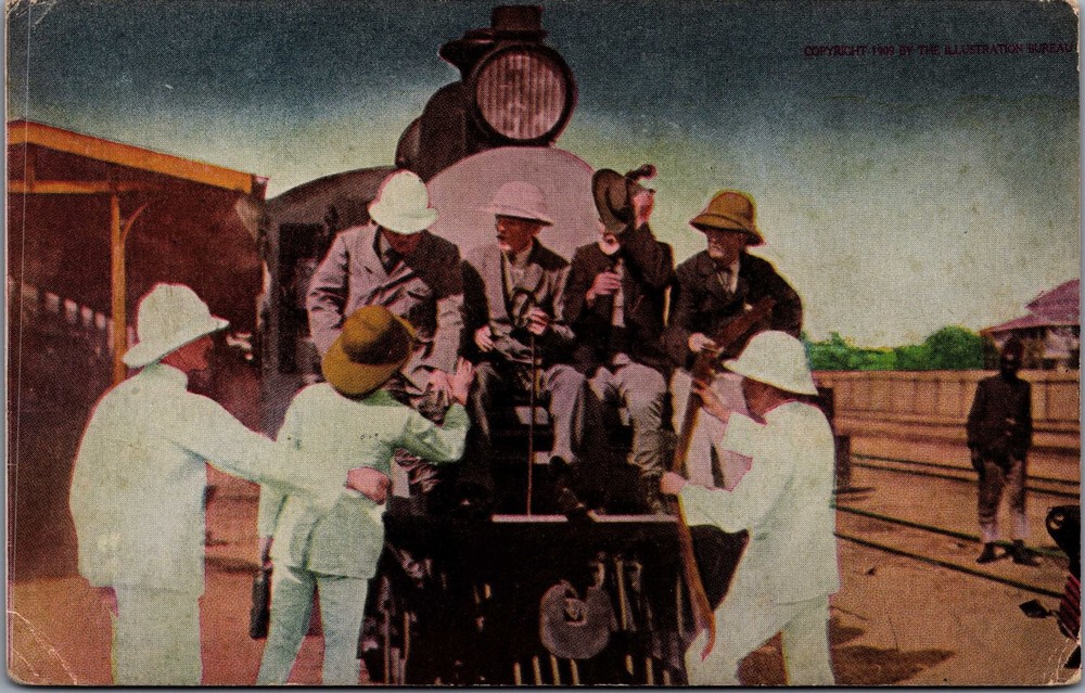 1909 Theodore Roosevelt African Safari Train Mombasa Nairobi Postcard