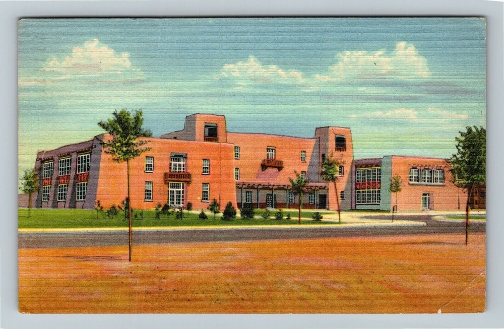 Albuquerque NM-New Mexico Administration Building Scenic Vintage Postcard