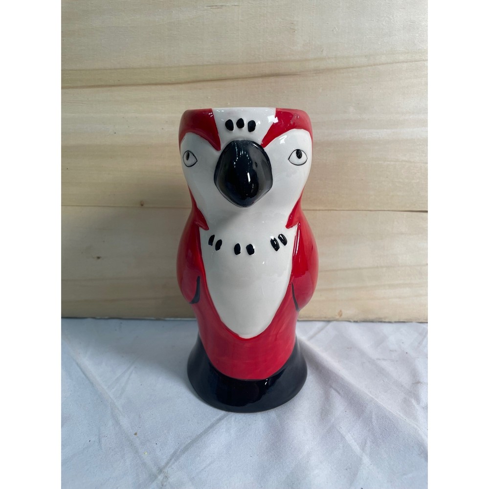 Carnival Cruise Line Red Parrot Tiki Mug Ceramic Tropical Bird Souvenir Cup