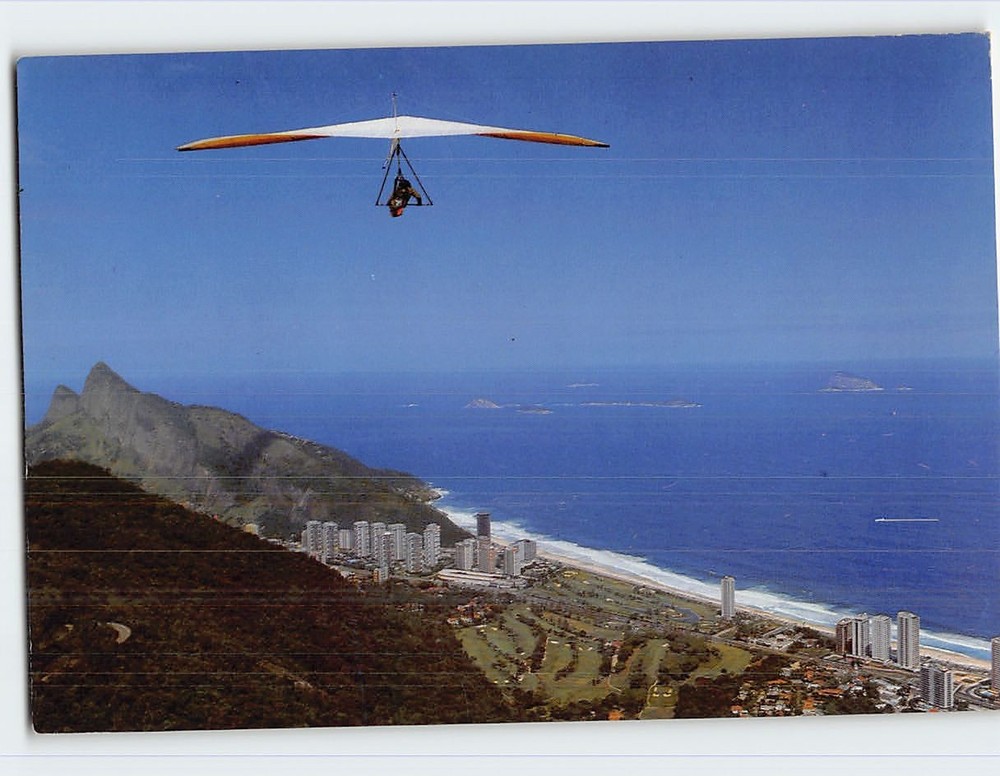 Postcard Hang-glider on the Gavea Stone Rio de Janeiro Brazil