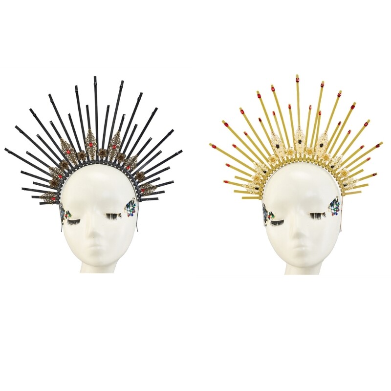 Gothic Mary Halo Crown Headband for Dark Aesthetic Lovers
