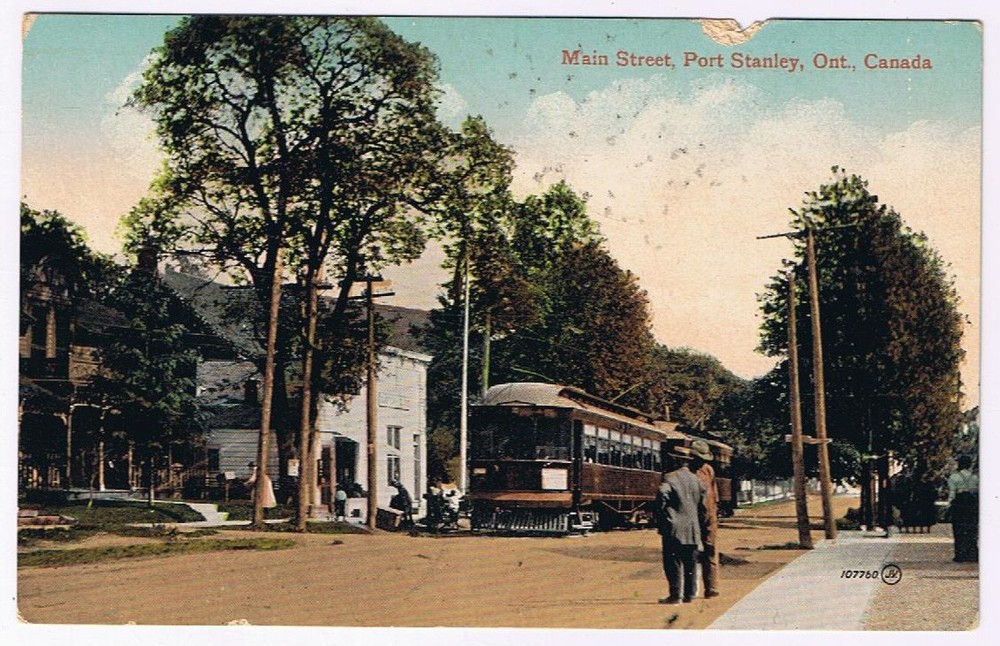 Postcard Port Stanley Ontario Main Street Trolley