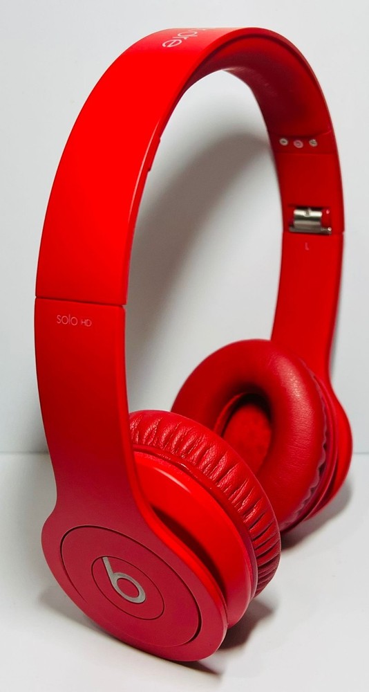 Beats by Dr. Dre Solo HD Wired On Ear Headphones  Red Matte WITH NEW EAR PADS
