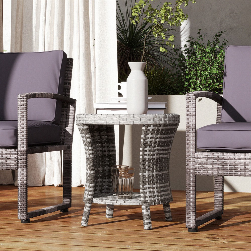 Rattan Coffee Table Modern Design Indoor Outdoor Use Stylish Furniture
