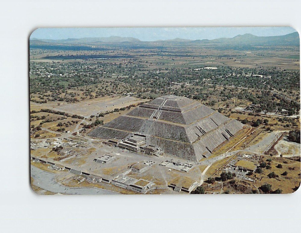 Postcard Aerial View Pyramid of the Sun Teotihuacan Archeological Zone Mexico