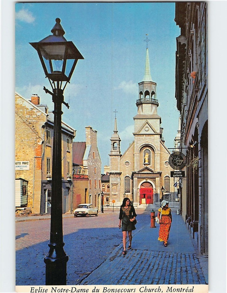 Postcard Eglise Notre Dame Du Bonsecours Church Montreal Canada