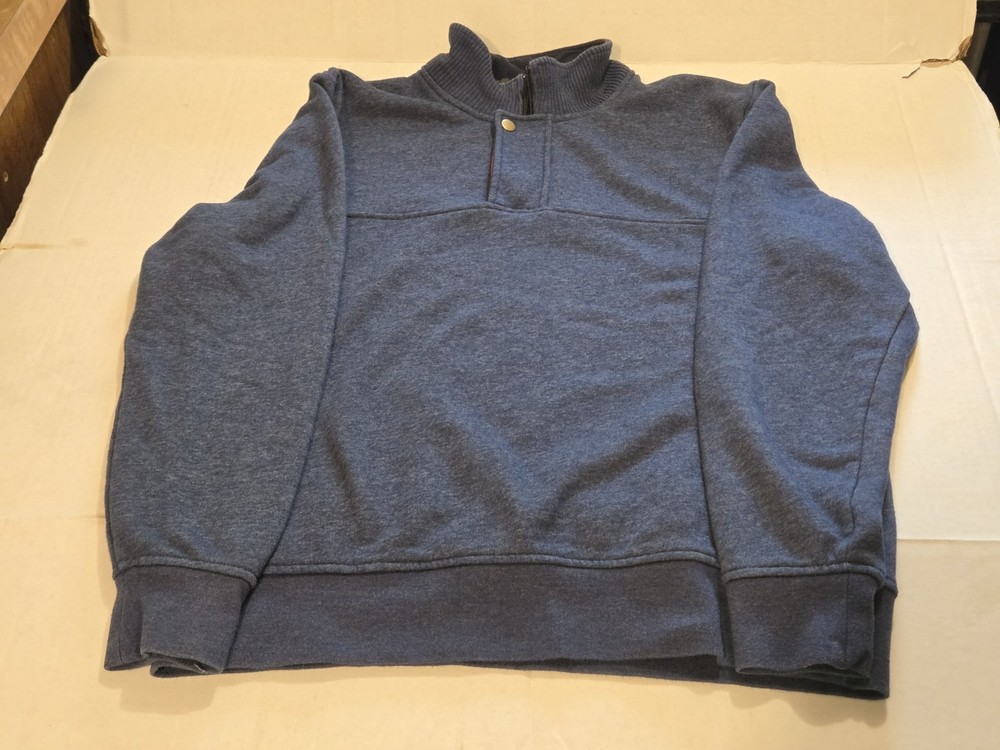 Orvis Men's Pullover Performance Quarter Zip Heather Blue Fishing Size M