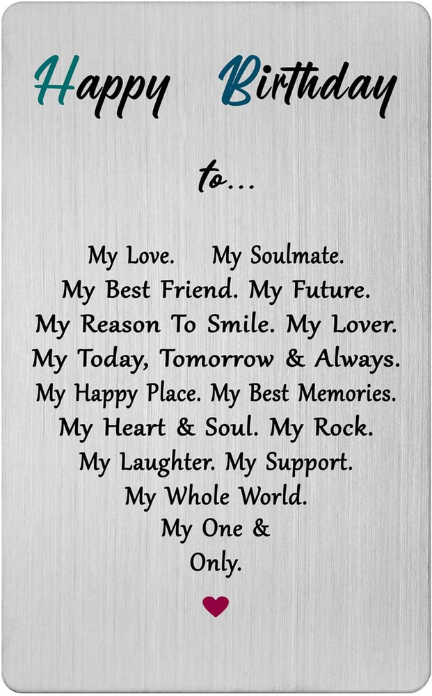 Birthday Card for Men Husband Wife Women- Romantic Birthday Gift for Boyfriend G