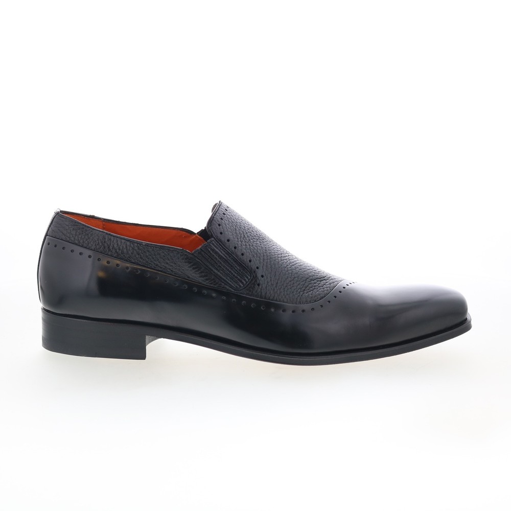 Mezlan 18186 Mens Black Leather Slip On Loafers & Slip Ons Casual Shoes 9