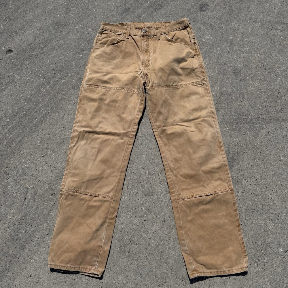 Dickies Double Knee Work Pants Mens 34x34 Brown Tan Canvas