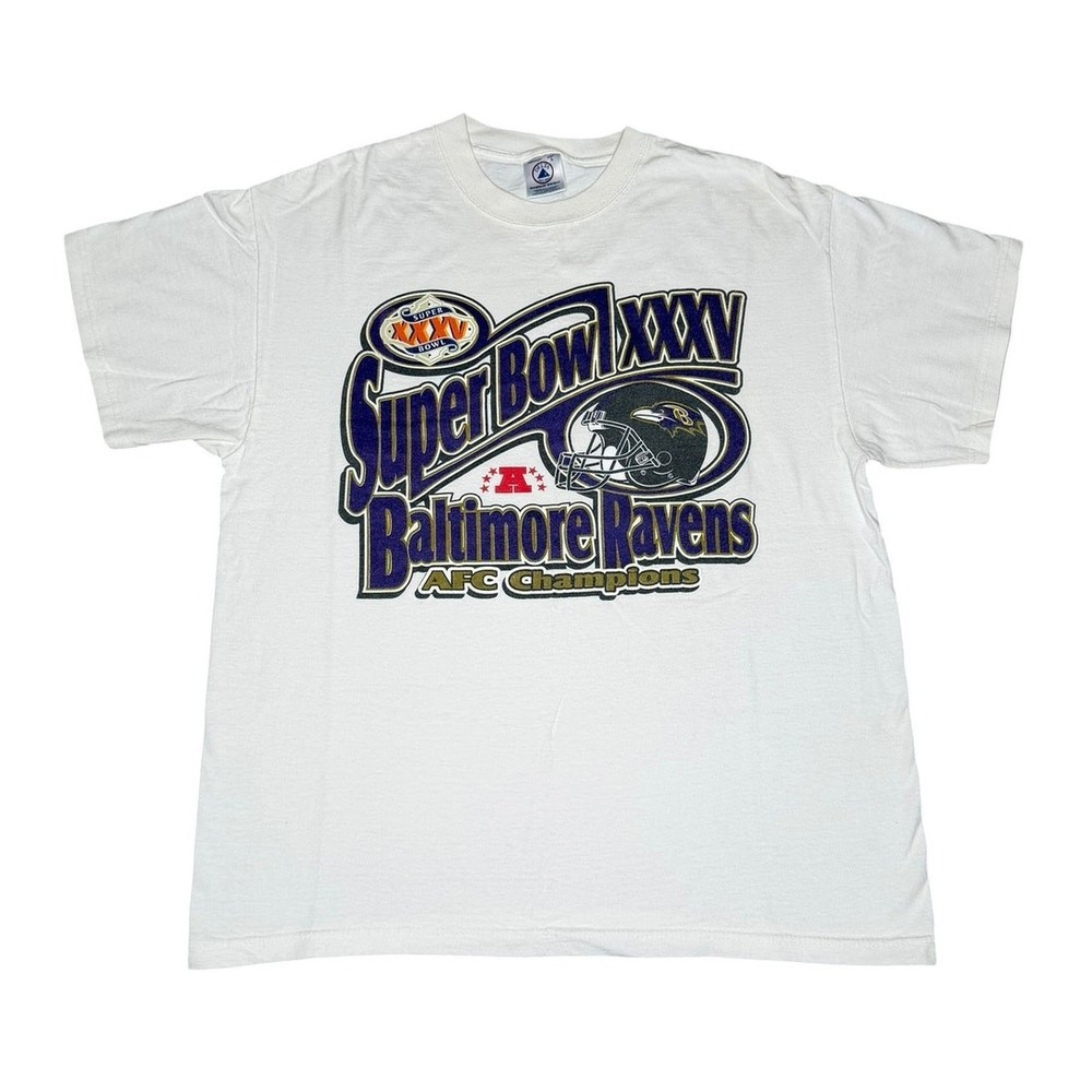 Vintage Baltimore Ravens Super Bowl XXXV NFL T-Shirt Size L