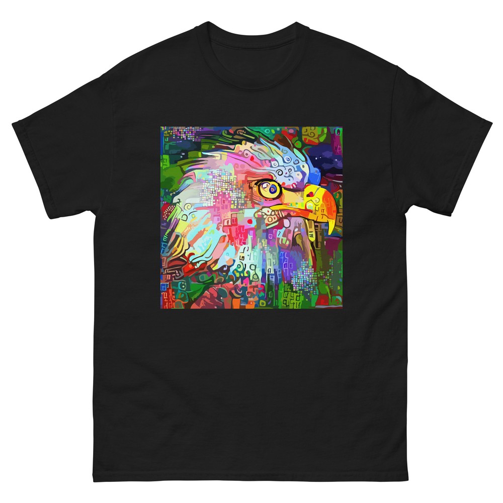 Eagle Portrait Painting Men Classic Tee Abstract Animal T-Shirt Graphic Design-image