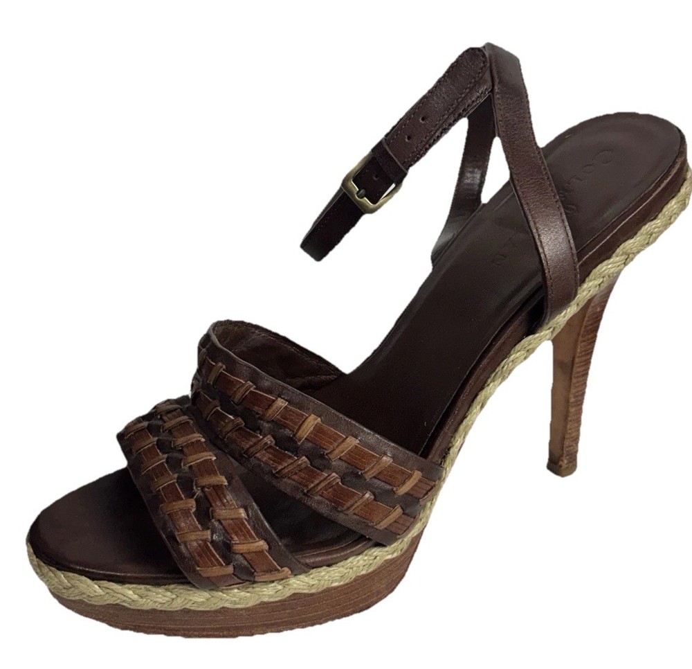 Cole Haan Strappy Sandals Heels Women's Size 8 Brown