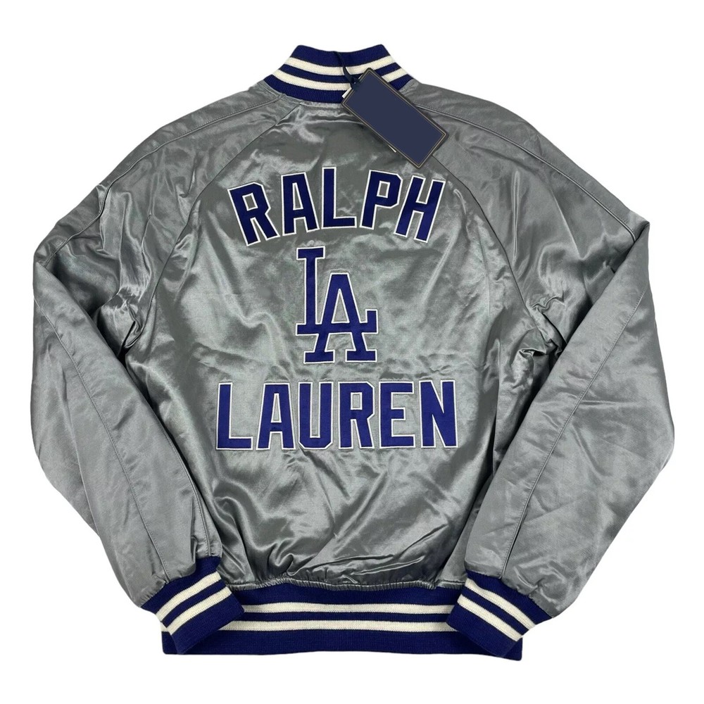 MLB LA Dodgers Gray  Satin Bomber Unbranded Jacket  NWT RARE