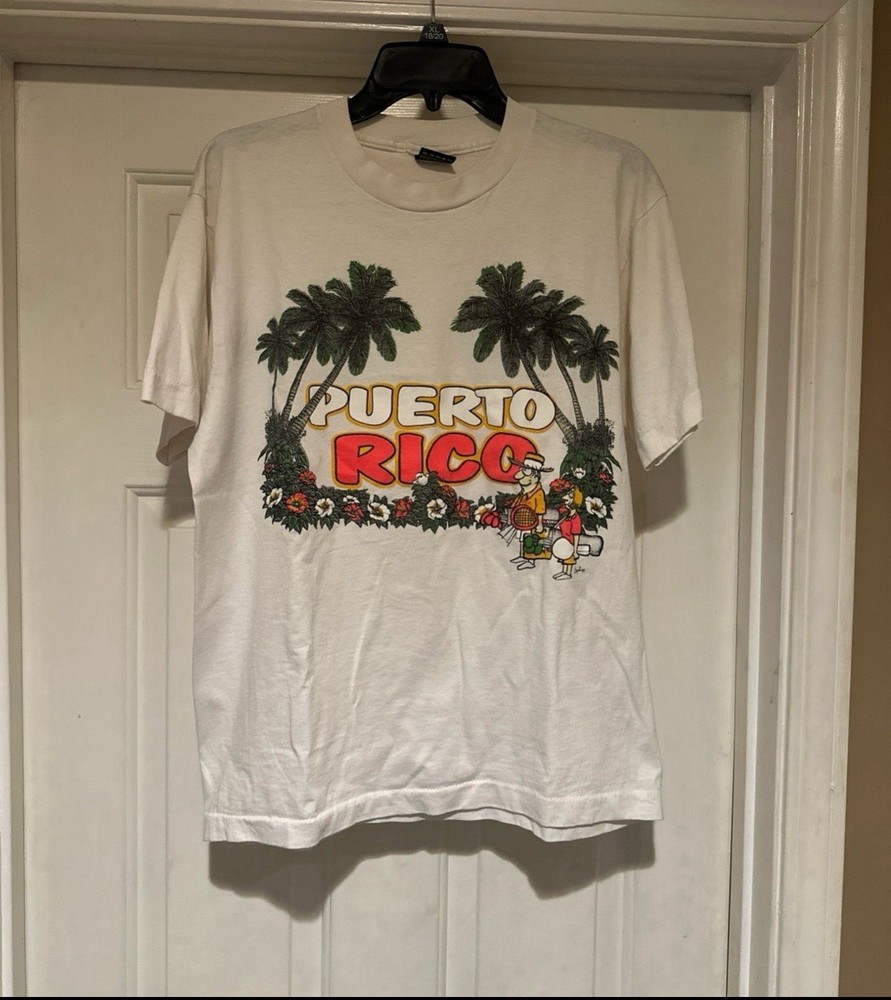 Puerto Rico 1994 Vintage Single Stitch T Shirt White Men’s Size L Made In USA