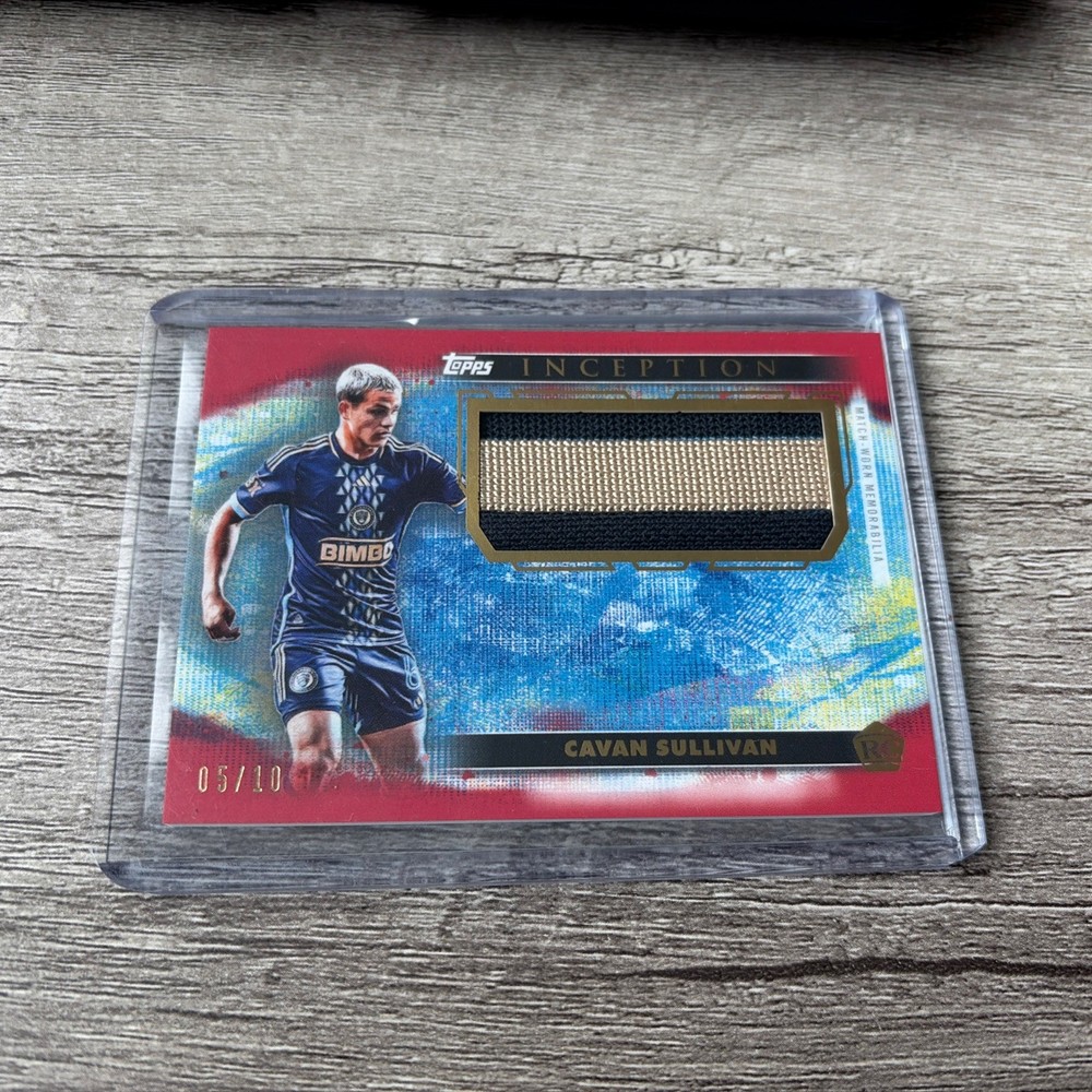 2025 Topps Inception MLS Cavan Sullivan Red Rookie Jumbo Patch RC 05/10 PHILLY