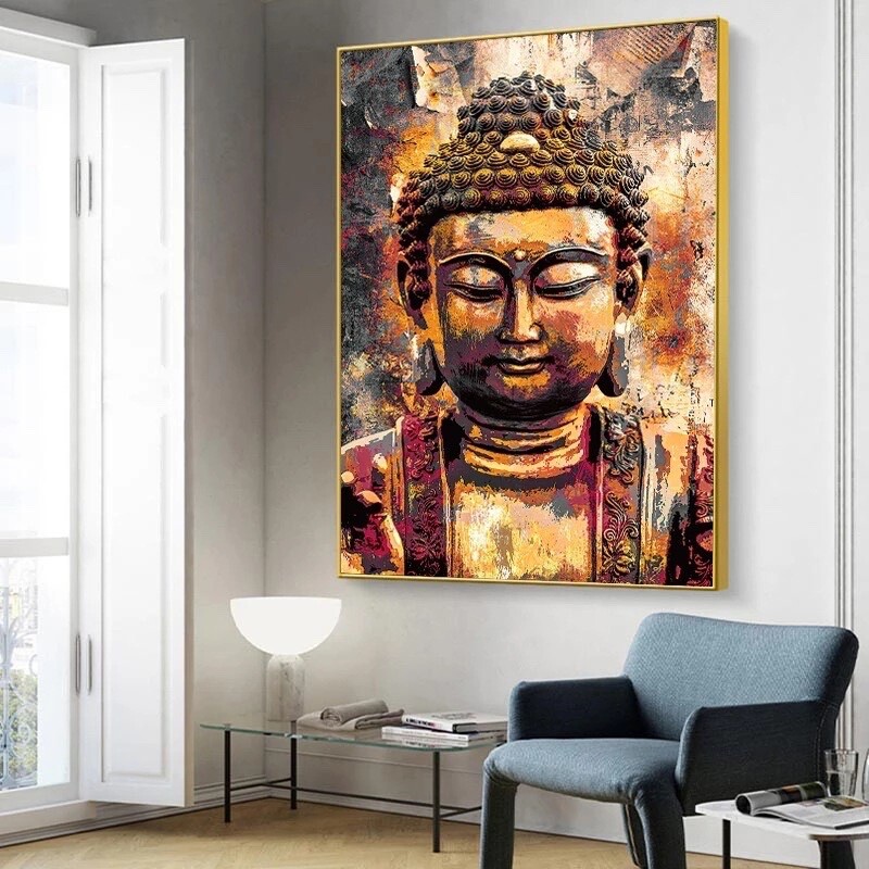 2pcs Buddha meditation Canvas Wall Art Canvas Art Buddhist Home Decor