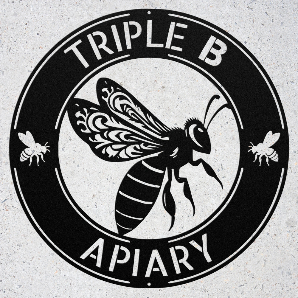 Custom Queen Bee Metal Art Sign Personalized Beekeeper Gift Apiary Decor Signs