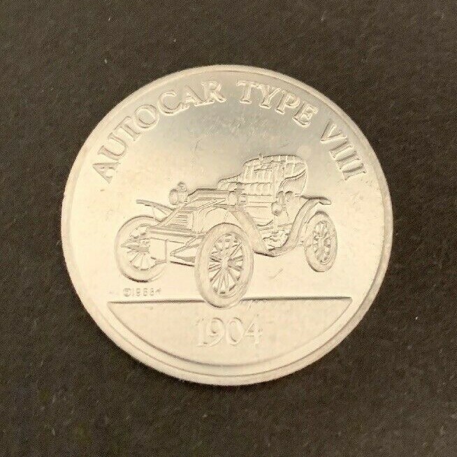 Vintage Autocar Type VIII 1904 Sunoco Franklin Mint Silver Tone Coin Series 1