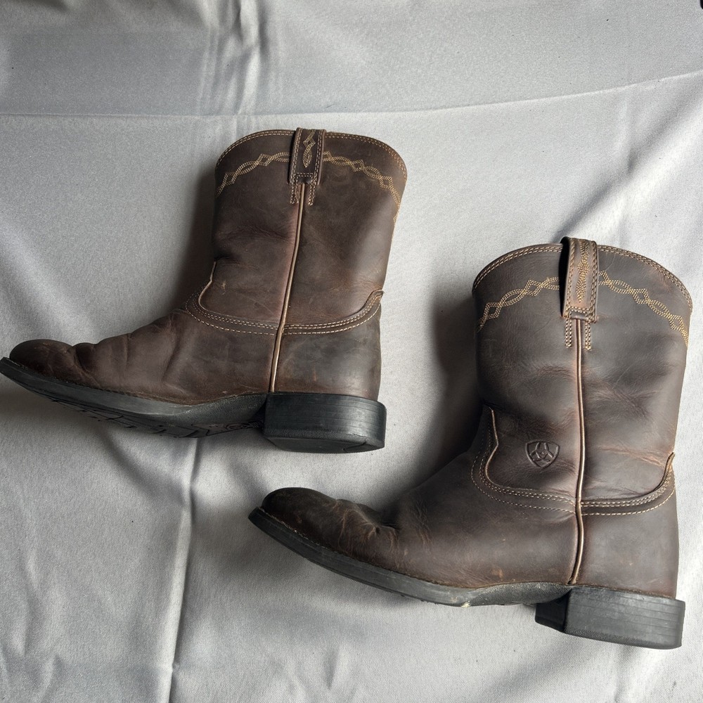 Ariat Heritage Roper Round Toe Cowboy Boots for Men 7.5D Brown 10002284 35525