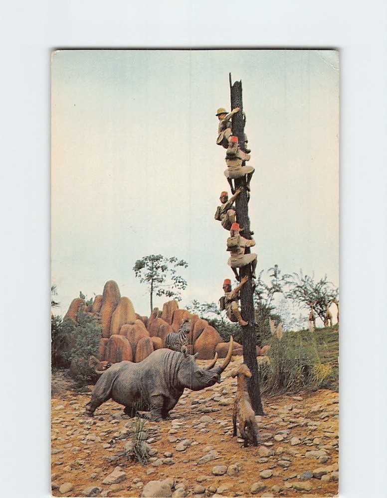 Postcard Trapped Safari Disney Adventureland Jungle Cruise World Florida USA