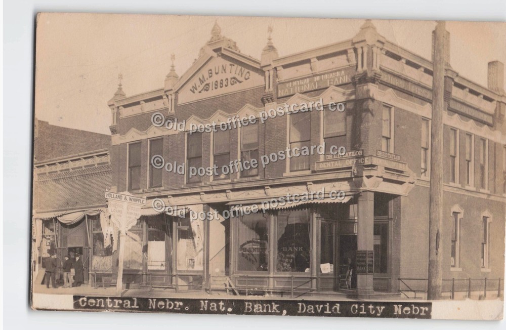 David City, Nebraska-National Bank Building-Rare view-c1914-RPPC Photo Postcard