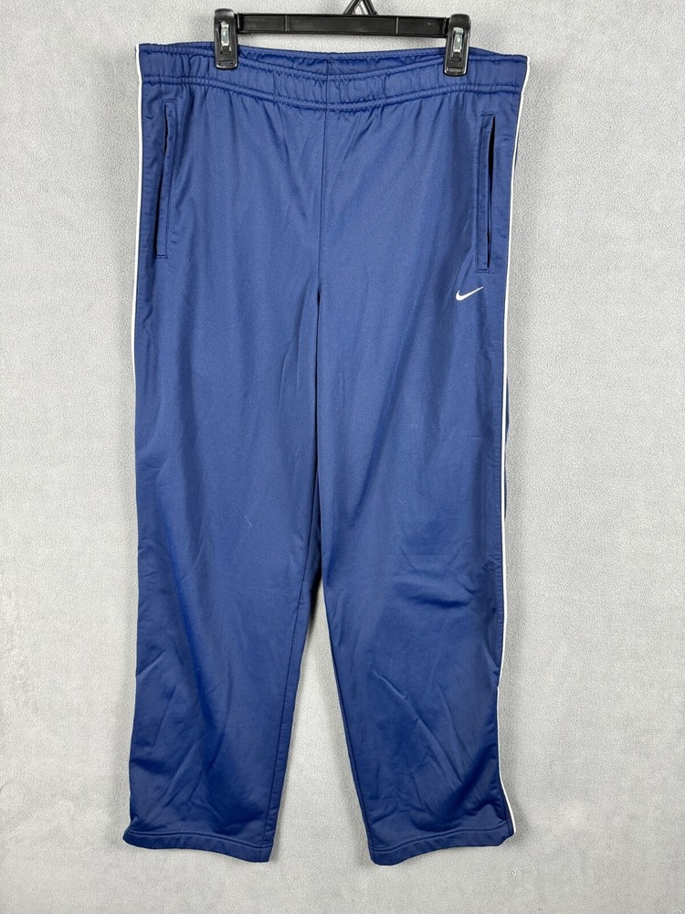Vintage Nike Track Pants Mens M Silver Tag Navy Y2K 90s Sweatpants Baggy