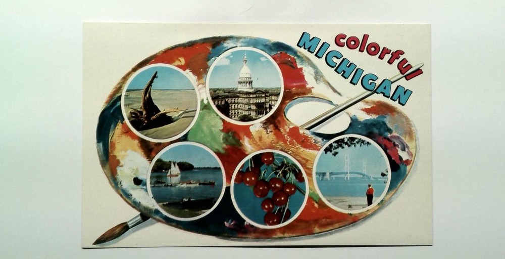 Colorful Michigan Scenic Views Vintage 1963 Dexter Press Postcard