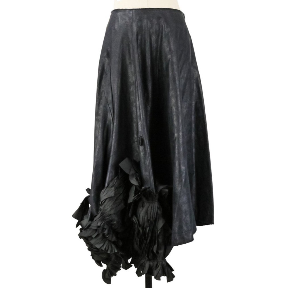 COMME des GARCONS Skirt AD2004 Dark Romance Flower Jacquard Frill Skirt S Black