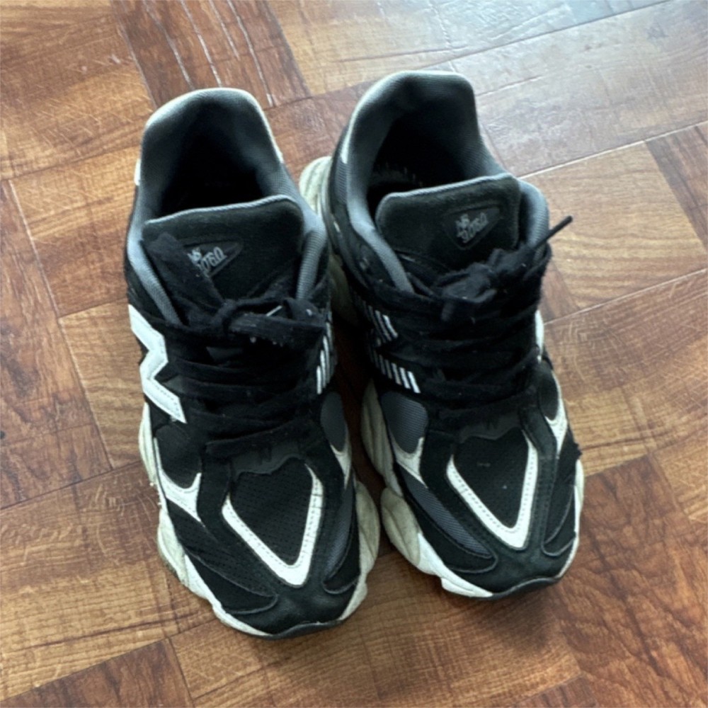 New Balance 9060 Black White Men's Athletic Sneakers Suede Low Top U9060AAA