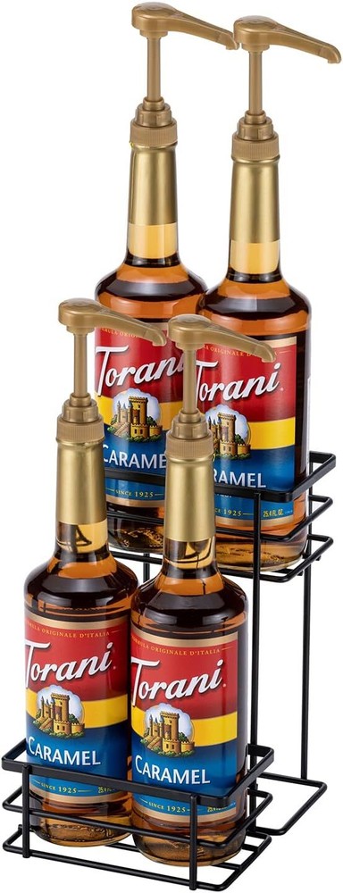 Coffee Syrup Organizer Rack, (4 Bottle Capacity),2 Tier 4 Capacity