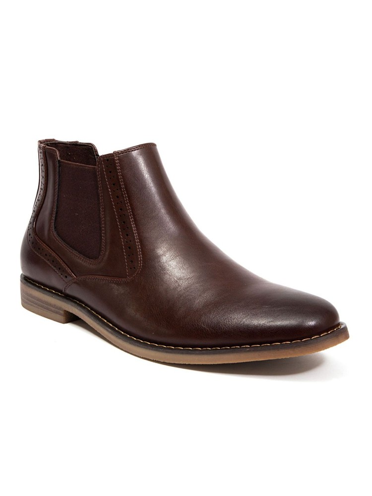 DEER STAGS Mens Brown Malcolm Slip-On Chelsea Boot Size 12 M