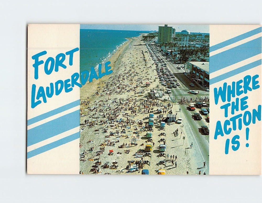 Postcard Where the Action Is - Fort Lauderdale Florida USA
