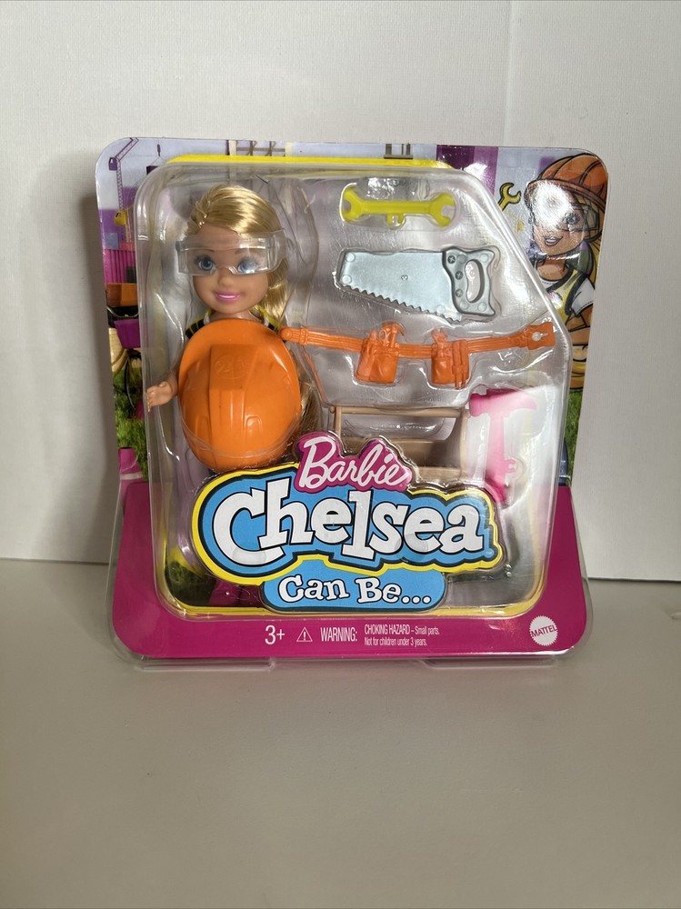Mattel Barbie Chelsea Can Be a Construction Worker Playset 5” Doll NIB