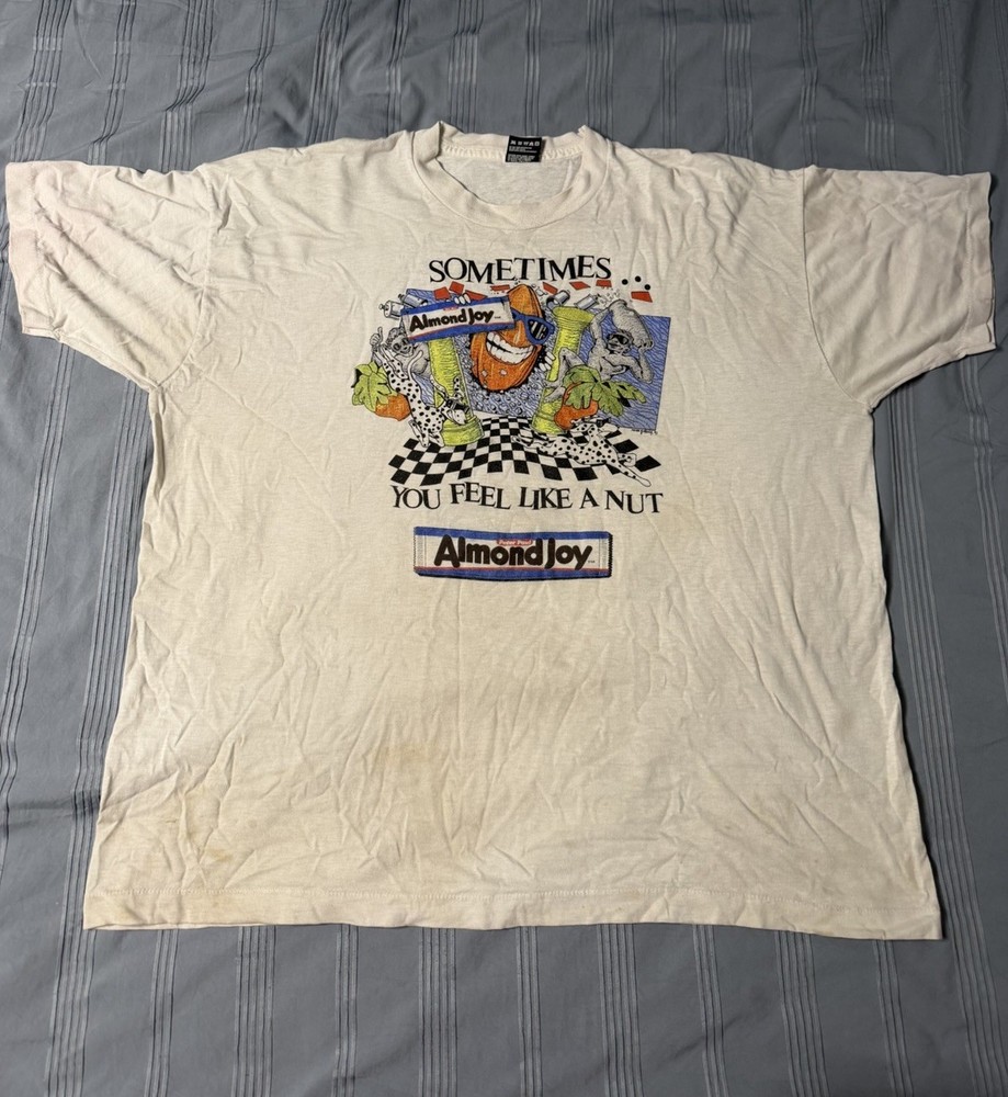 Vintage Almond Joy Candy 2XL Shirt Screen Stars!Best Single Stitch 90s 1991