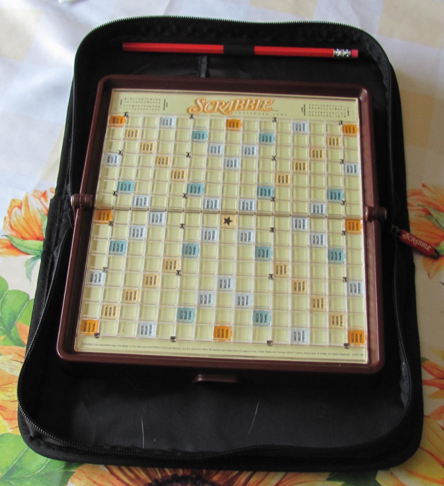Scrabble Travel Size Game Folio Edition In Zippered Case Portable Board Game