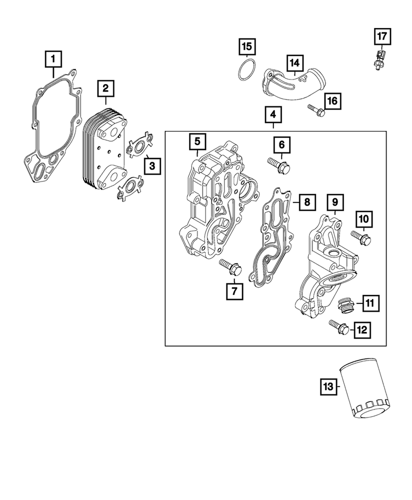 Genuine Mopar Oil Filter Adapter Gasket 68133359AA