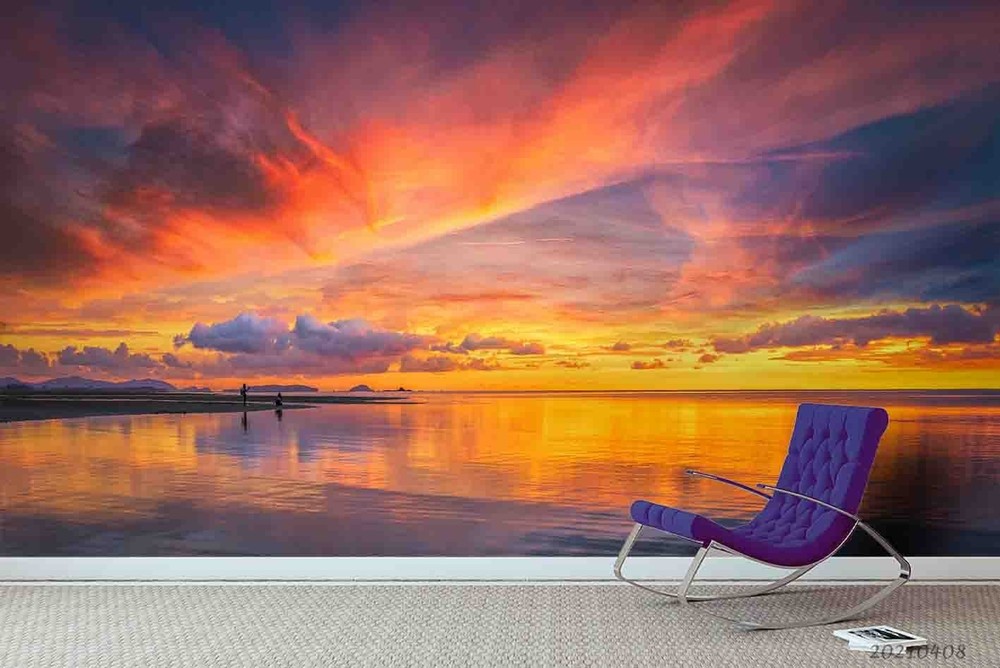 3D Sky Sea Sunset Landscape Wall Murals Wallpaper Murals Wall Sticker 13